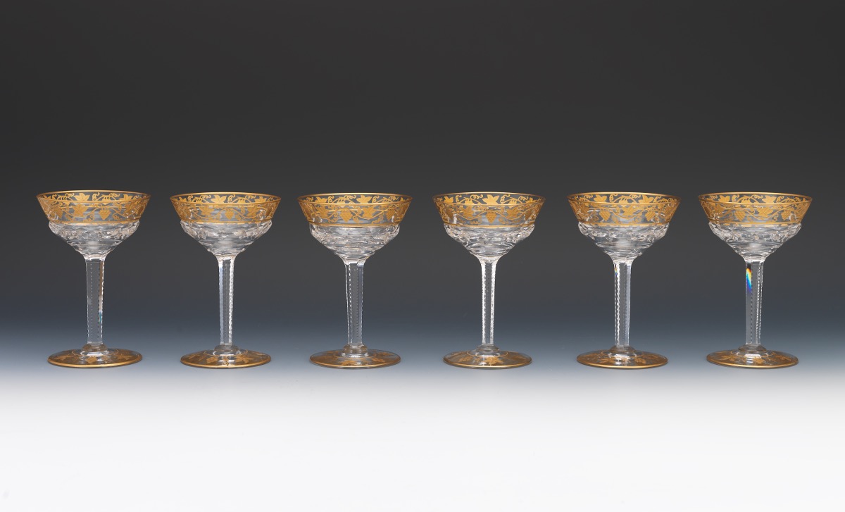 Twelve Val St. Lambert "Pampre D'Or" Champagne Coupes - Image 10 of 13