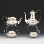 English Sterling Silver Tea Coffee Four-Piece Service by E. Viners, Sheffield