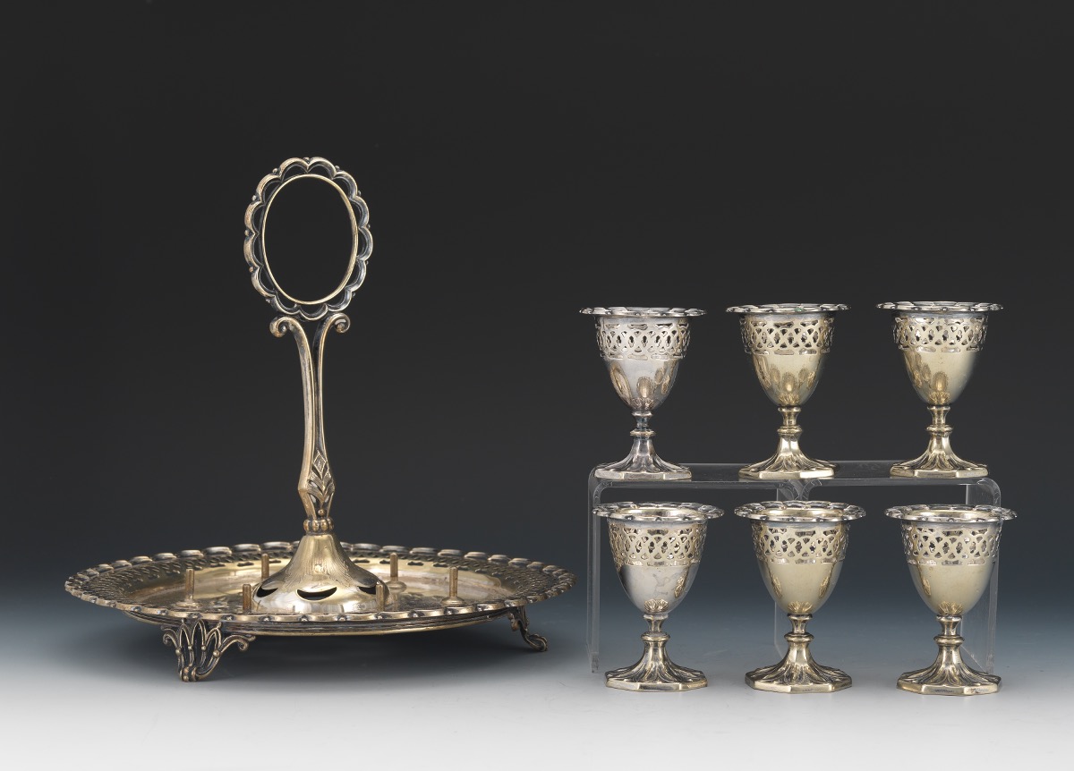 Victorian Silver Plated Breakfast Egg Serving Set, ca. 19th Century - Image 5 of 7