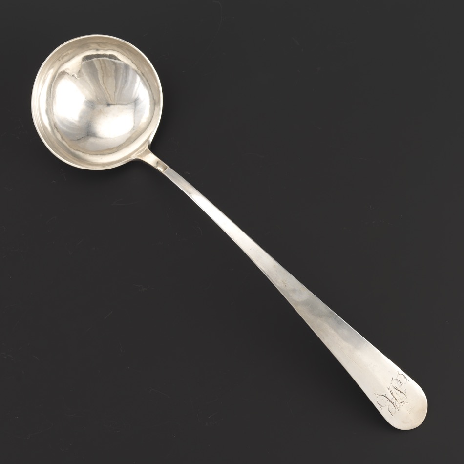 Rare Coin Silver Ladle by Charles Louis Boehme, Baltimore, Maryland, ca. Late 18th/Early 19th Centu