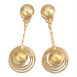 Pair of Saturn Style Gold Earrings
