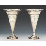 Pair of Sterling Silver Trumpet Vases, George A. Henckel & Co.