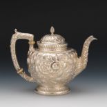 Gorham Sterling Silver Repuousse Tea Pot, dated 1891/2