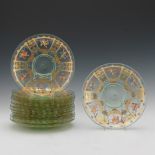 Thirteen Salivati Venetian Glass with Moser Decoration, Salad Plates, ca. Early 20th Century