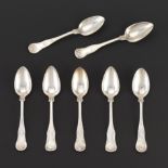 Seven Reed and Barton Sterling Silver Spoons,"Kings" Pattern, ca. 20th Century