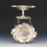 Two Art Nouveau Sterling Silver Dishes Comport by Graff, Washbourne & Dunn and Bon-Bon Dish by W. B