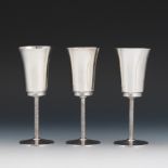 Set of Three Goblets by Warwickshire Reproduction Silver, Birmingham, 1971