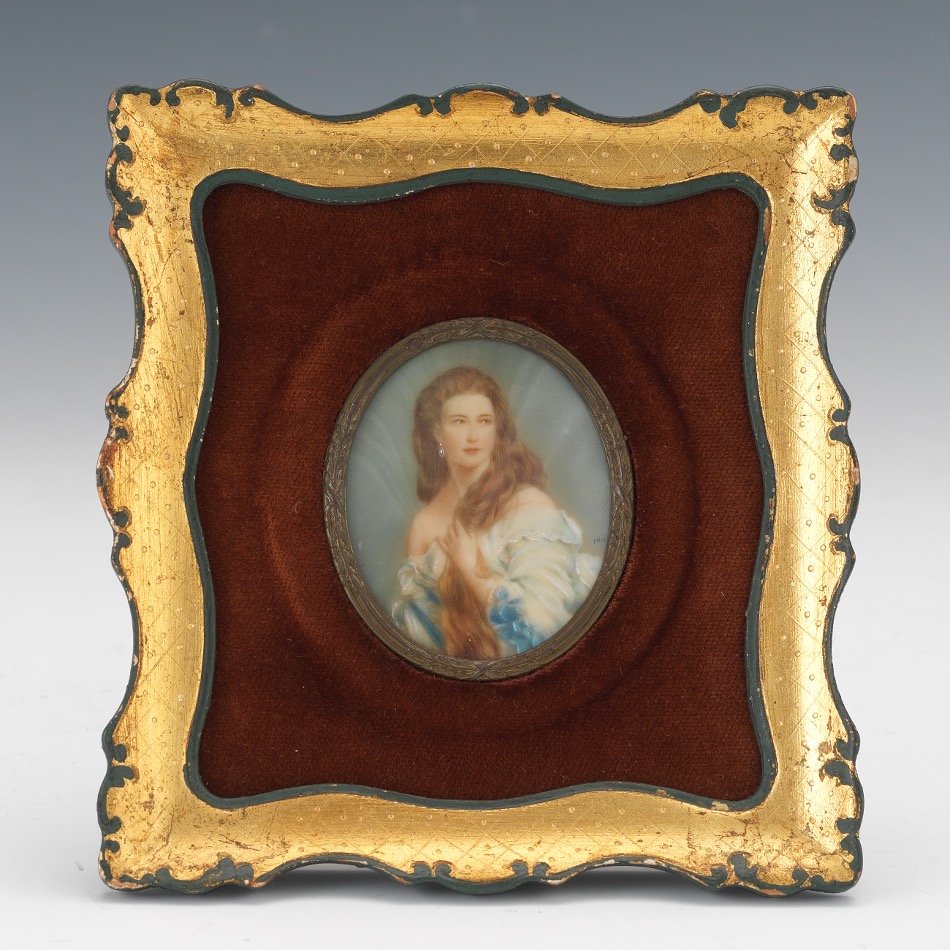 Italian Miniature Portrait of Countess Rimsky-Korsakov after Franz Xaver Winterhalter (1805-1873) - Image 3 of 4