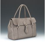 Fendi Metalic Grey Selleria Flap Top Tote