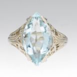 Ladies' Antique Aquamarine Filigree Ring