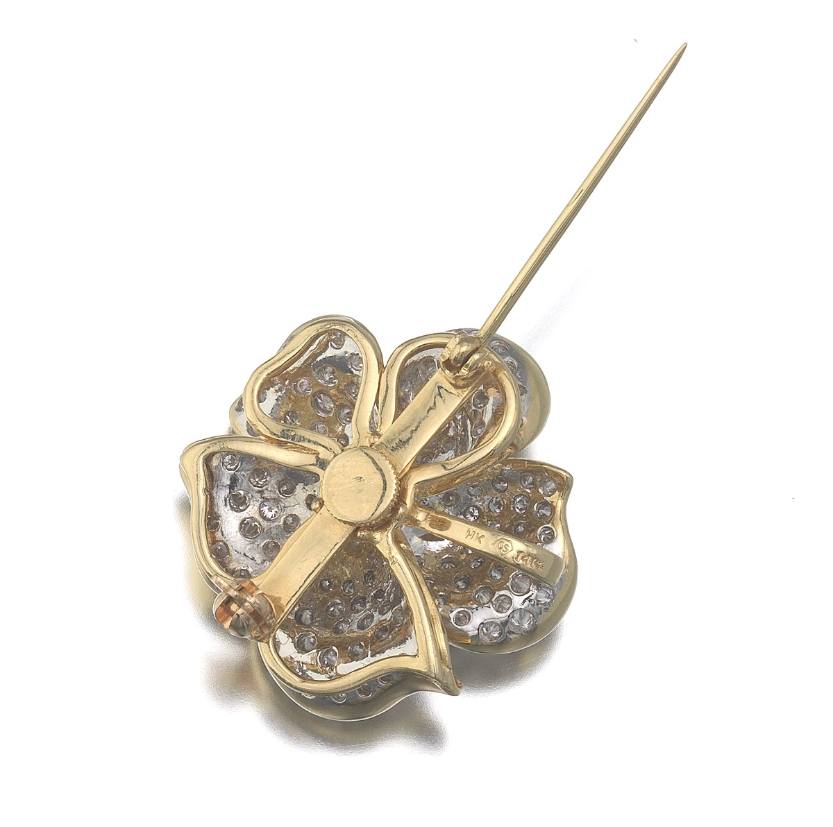 Ladies' Diamond Flower Brooch Pendant - Image 6 of 7