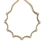 Ladies' Vintage High Carat Gold, Diamond and Enamel Necklace