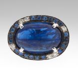 Sapphire Cabochon and Diamond Ring