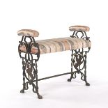 Hand Wrought Patinated Iron Occasional Bench