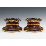 Two Large Bohemian Glass Centerpiece Pedestals