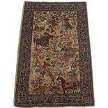 Tabriz Pictorial Hunting Carpet after 16th Century Safavid Design, ca. 1920's