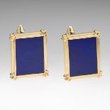 Lapis Cufflinks in 18k