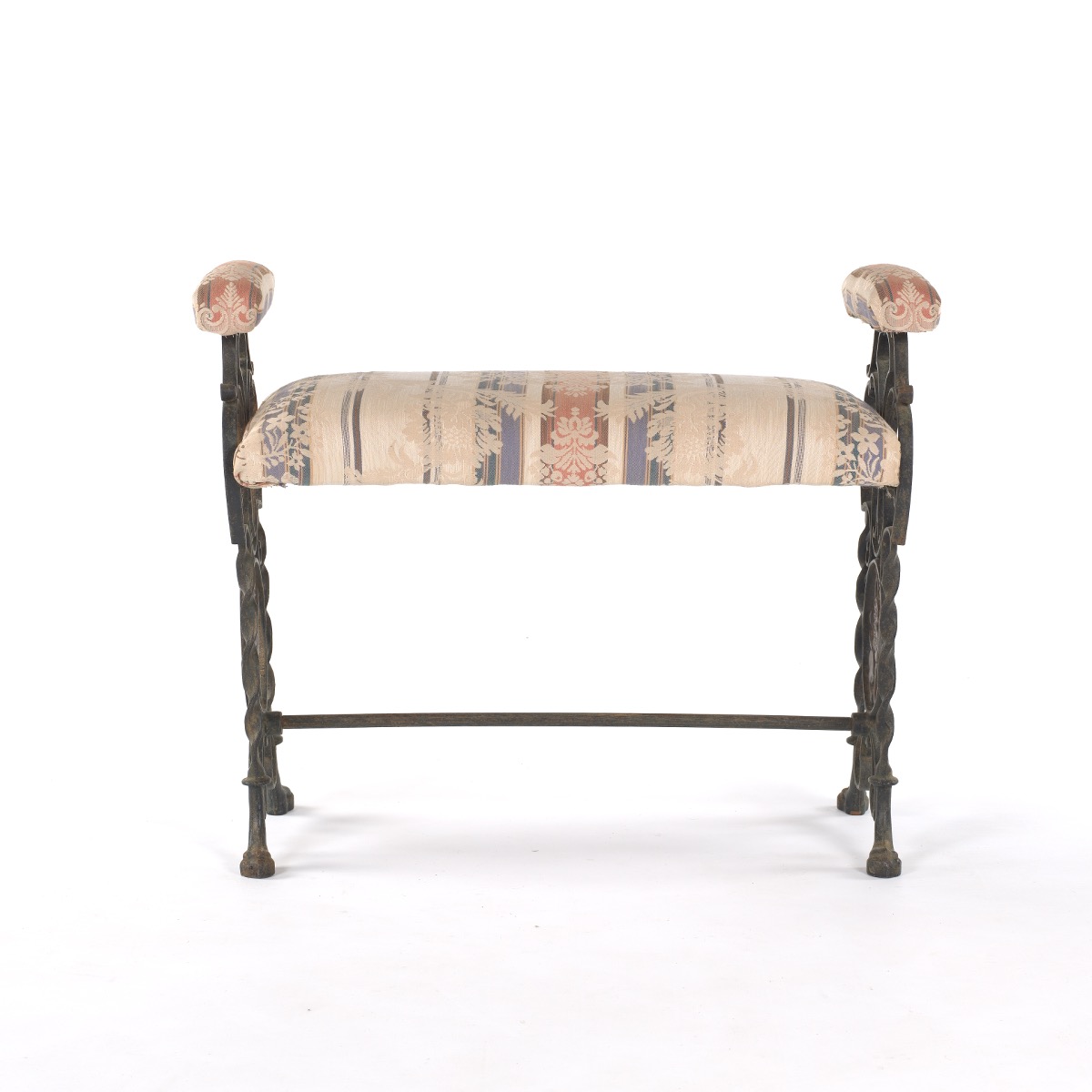 Hand Wrought Patinated Iron Occasional Bench - Image 4 of 7