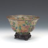 Chinese Plique-Ã¡-Jour Enamel Large Bowl with Stand