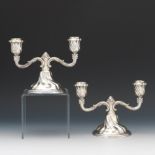 A Pair of German Silver Candlesticks