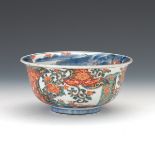 Japanese Arita Porcelain Bowl with "Imari" Decoration after Chinese Porcelain, ca. Late Meiji Perio