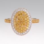 Ladies' Natural Yellow and White Diamond Ring