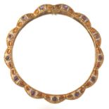 Ladies' Gold, Diamond, Citrine and Amethyst Choker Necklace