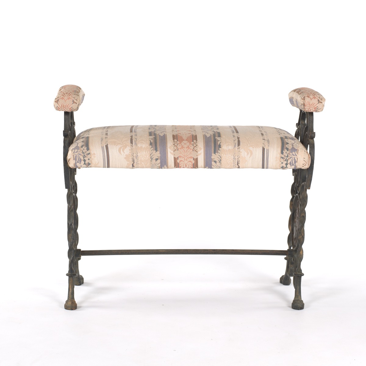 Hand Wrought Patinated Iron Occasional Bench - Image 2 of 7