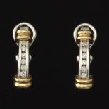 Ladies' Two-Tone Gold and Diamond Pair of Earrings