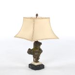 Patinated Metal Figural Lamp