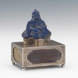 Chinese Antique, Possibly Ming or Ming Style, Hand Carved Lapis Lazuli Figurine of Buddha, Set into