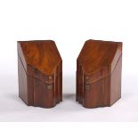 Pair of English Georgian Mahogany Knife Boxes