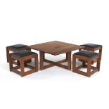 Coffee Table with Nesting Stools