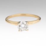 Ladies' Gold and Diamond Solitaire Ring