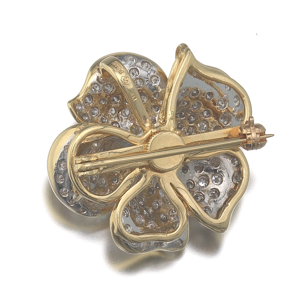 Ladies' Diamond Flower Brooch Pendant - Image 7 of 7