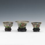 Three Chinese Plique-Ã¡-Jour Bowls with Stands