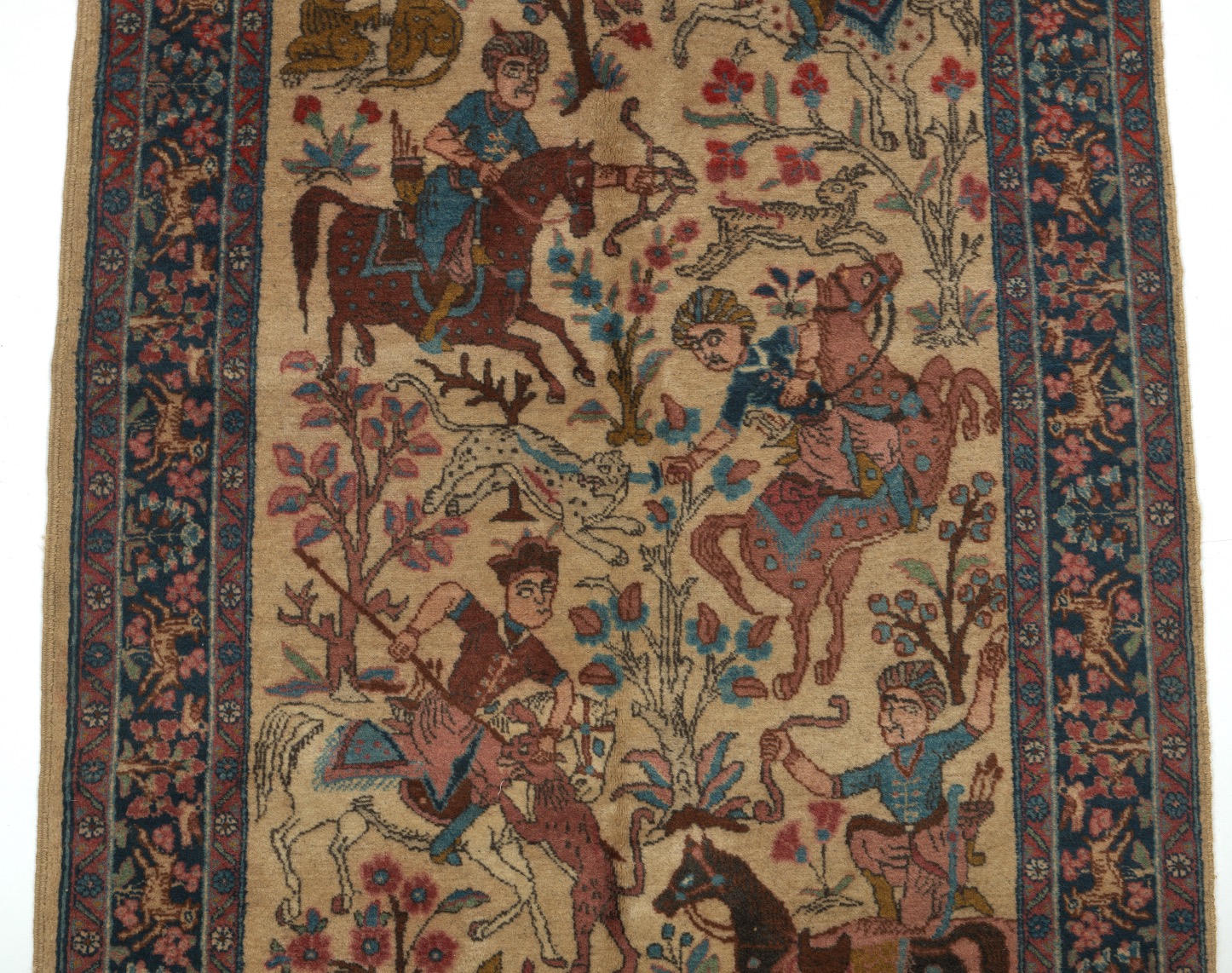 Tabriz Pictorial Hunting Carpet after 16th Century Safavid Design, ca. 1920's - Image 3 of 5