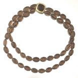 David Yurman Smoky Quartz Two Strand Pebble Necklace in Silver and 18k