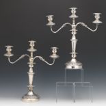 Pair of Empire Style Silver Plated Interchangeable Candelabra, attr. to Goldfeder Silverware Co.