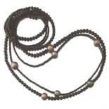 Black Spinel Bead and Tahitian Pearl Necklace