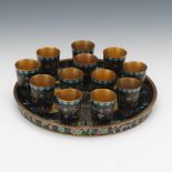 Cloisonne Tray and Cordials