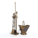 Brass Fire Tools and Coal Hod