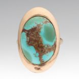 Ladies' Retro Gold and Tortoise Turquoise Ring