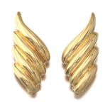 A Pair of Sculpted Ribbed Earrings