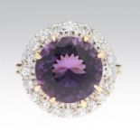 Victorian Style Amethyst and Diamond Ring