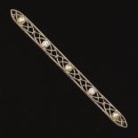 Diamond and Seed Pearl Bar Brooch