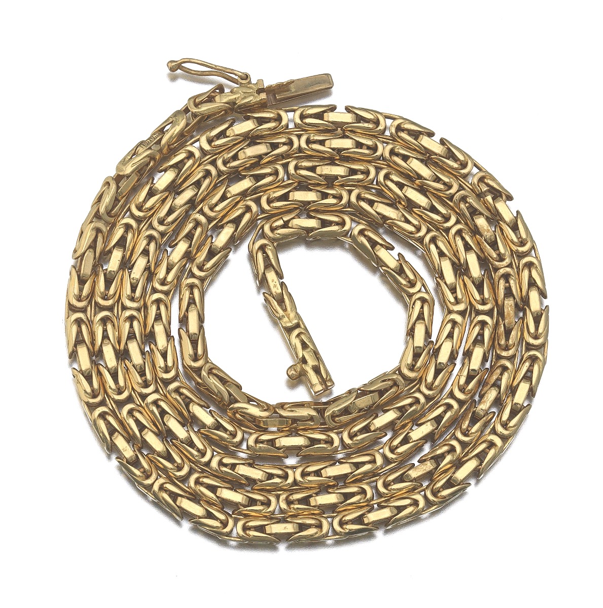 Gold Byzantine Chain Necklace Signed "Piaget" - Image 3 of 4