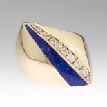 H. Stern Lapis and Diamond Ring in 14k