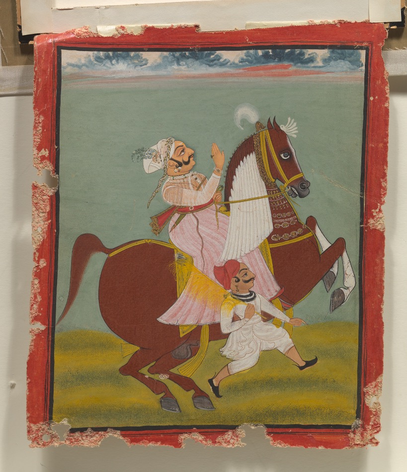 Rajasthan Equestrian Portrait, ca. Late 18th Century - Image 4 of 6