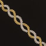 Ladies' Two-Tone Gold, White and Yellow Diamond Flexible Bracelet